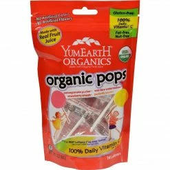 YumEarth Yummy Earth Organic Lollipops Assorted Flavors, 3 Oz, Case Of 6