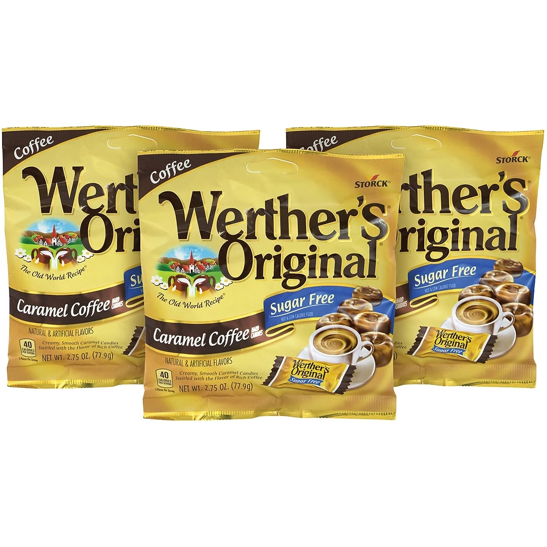 Werther's Original Sugar Free Hard Candies, Caramel Coffee, 2.75 Oz., 3/Pack (302-01007)