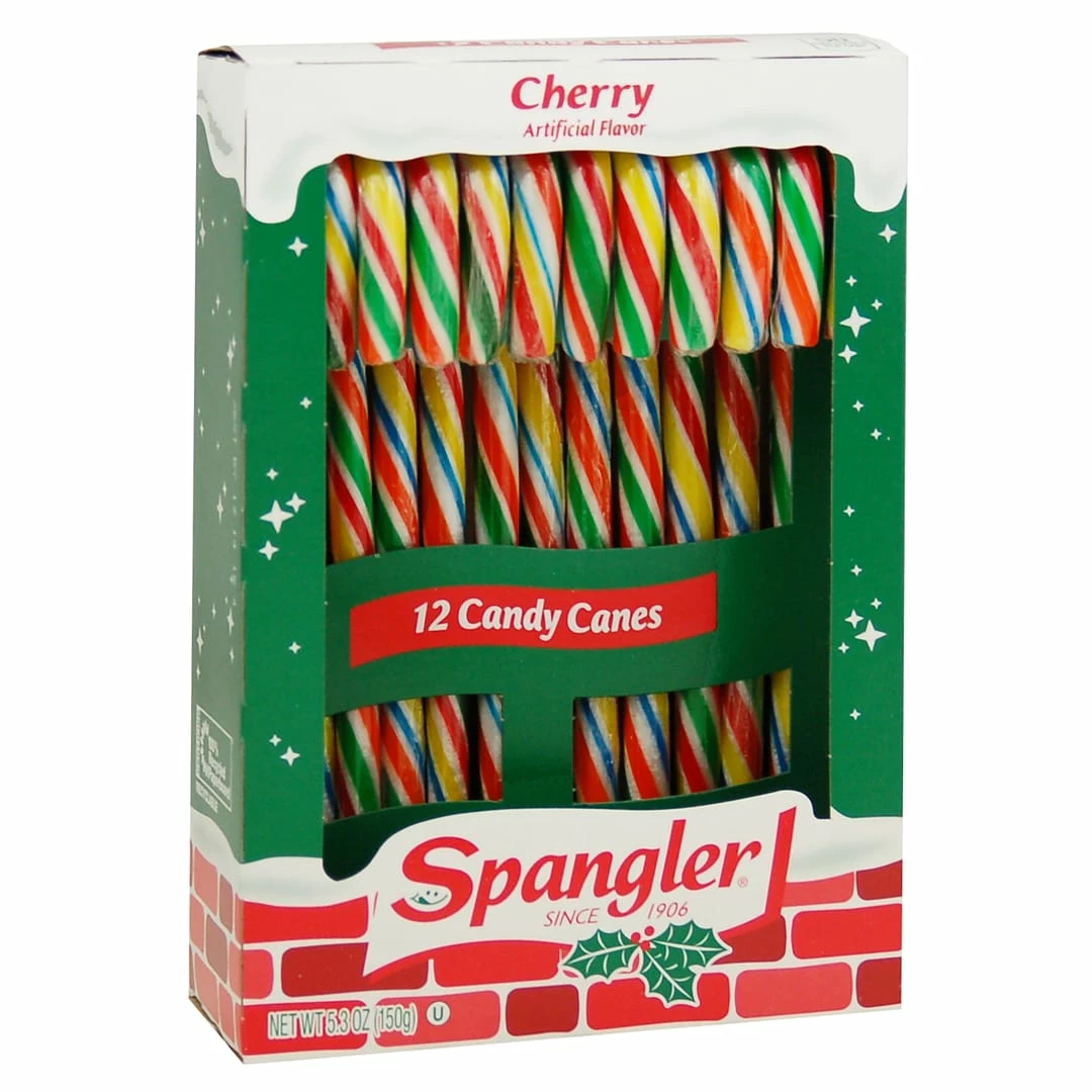 Spangler Cherry Candy Canes, 12 Canes Per Pack, 3 Packs/Box (211-X0001)