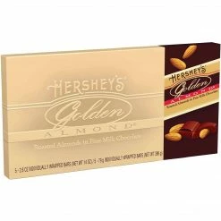 HERSHEY'S Golden Almond Chocolate Bar Gift Box, 5 Count, 2.8 Ounce Bars