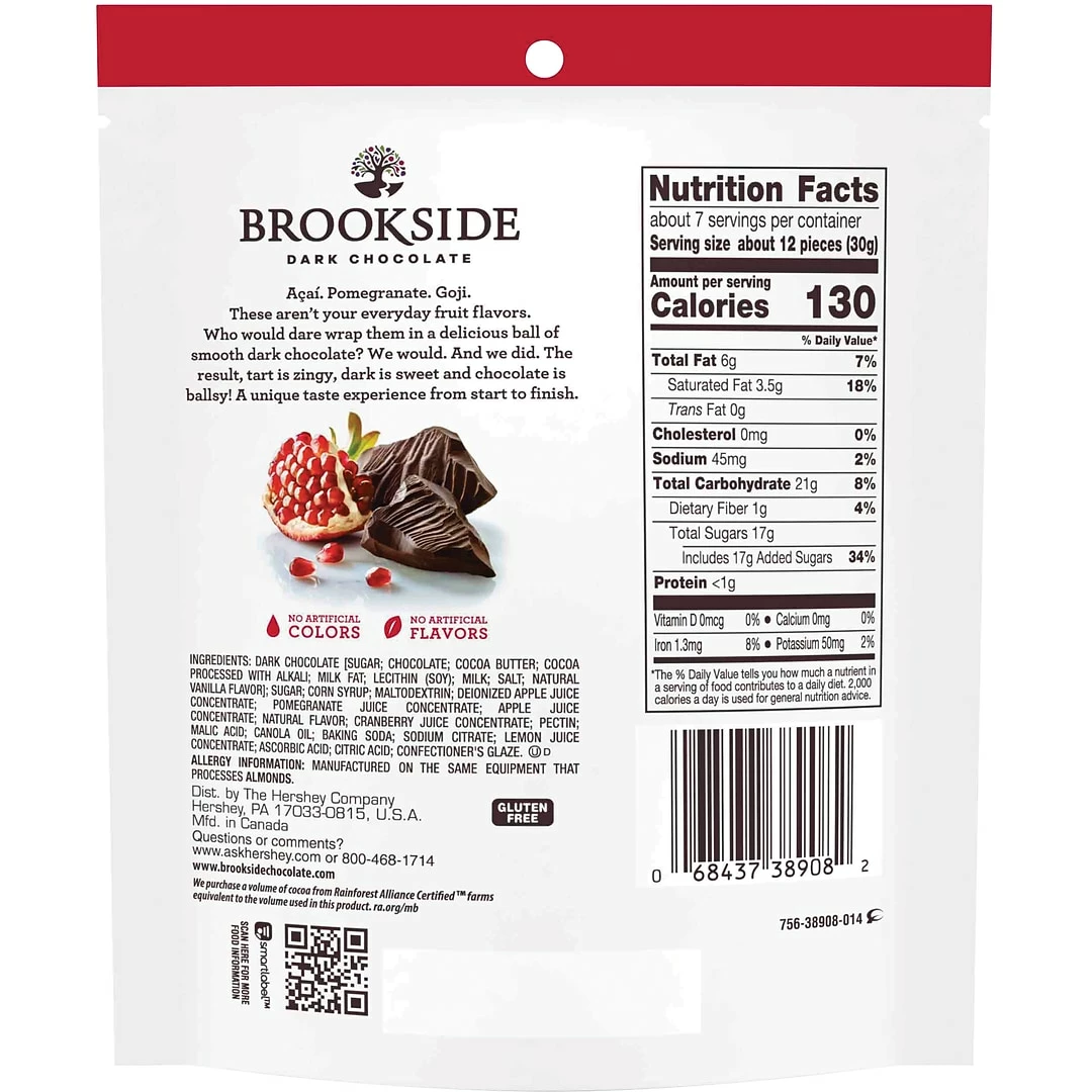 Brookside Design BROOKSIDE Dark Chocolate Pomegranate Flavor, 7 Oz., 12 Count (HEC38908) 5 Brookside Design BROOKSIDE Dark Chocolate Pomegranate Flavor, 7 Oz., 12 Count (HEC38908) - Image 3