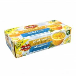 DEL Monte Diced Peaches & Mixed Fruit Cups, 4 Oz, 16 Count (220-00744)