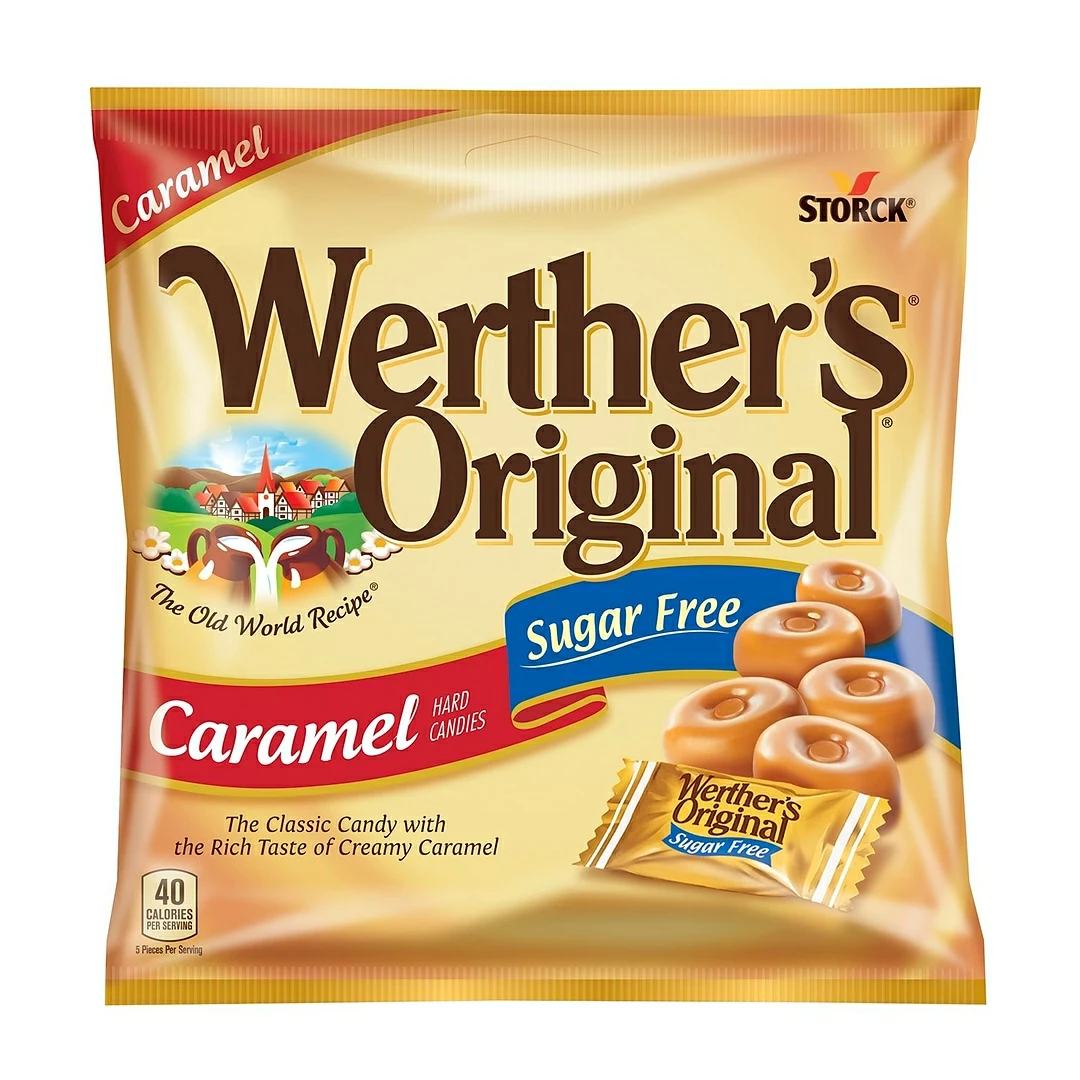 Werther's Original Sugar Free Caramel Hard Candy, 1.46 Oz. , 12/Bag, 12/Pk (035513)