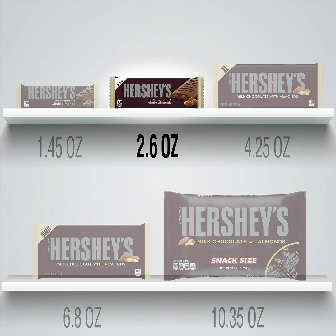 Hershey's Milk Chocolate With Almonds, 8.7 Oz., 6 Bars/Pack, 2/Pack (246-01028) - Image 3