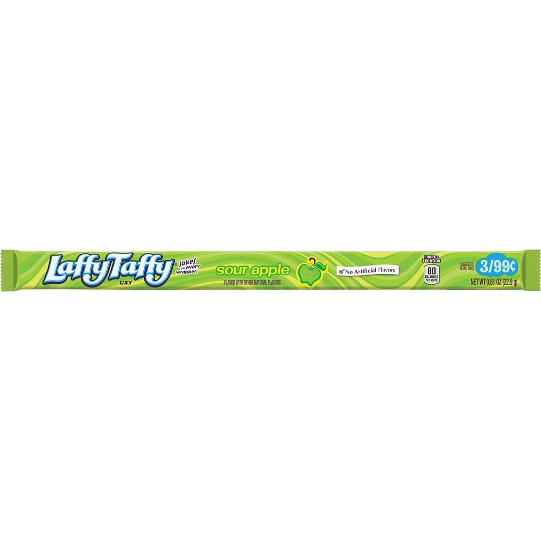 Nestle Laffy Taffy® Rope; Sour Apple, 0.81 Oz., 24 Ropes/Box 3 Nestle Laffy Taffy® Rope; Sour Apple, 0.81 Oz., 24 Ropes/Box