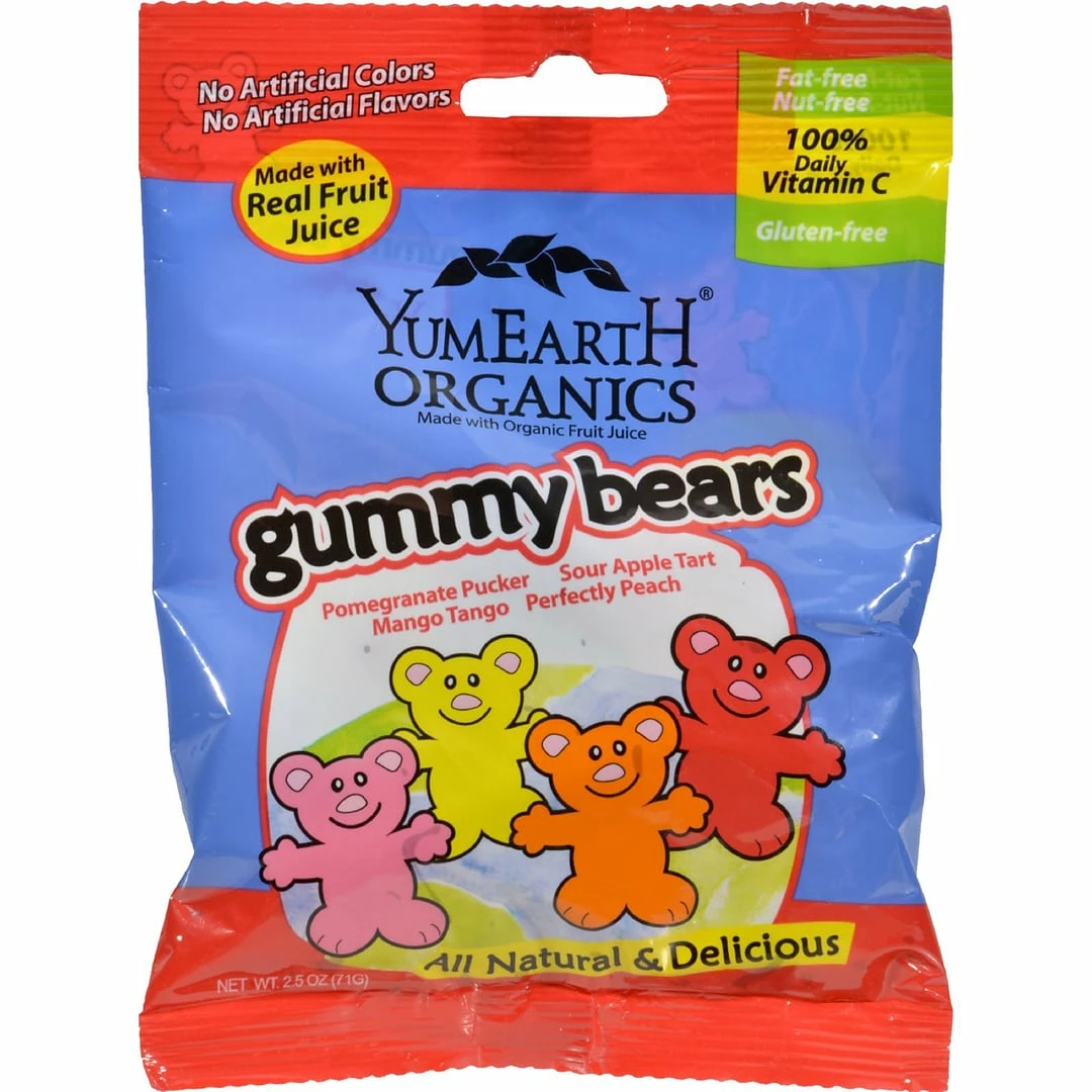 YumEarth Yummy Earth Organic Gummy Bears, Case Of 12, 2.5 Oz