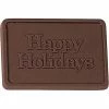 Chocolate Inn® Chocolate Business Card & Holder; Dark Chocolate, Happy Holidays Greeting, Gold Box