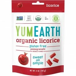 YumEarth Organic Gluten Free Pomegranate Licorice, 5 Oz., 4 Pack (1904)