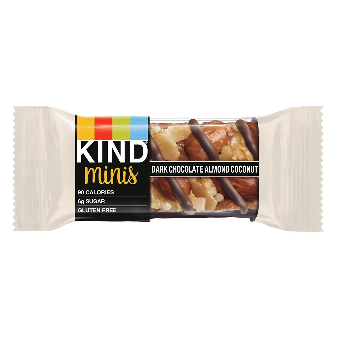 KIND Minis Bars, Salted Caramel Dark Chocolate Nut/Dark Chocolate Almond Coconut, 0.7 Oz., 20/Pack (27970) - Image 4
