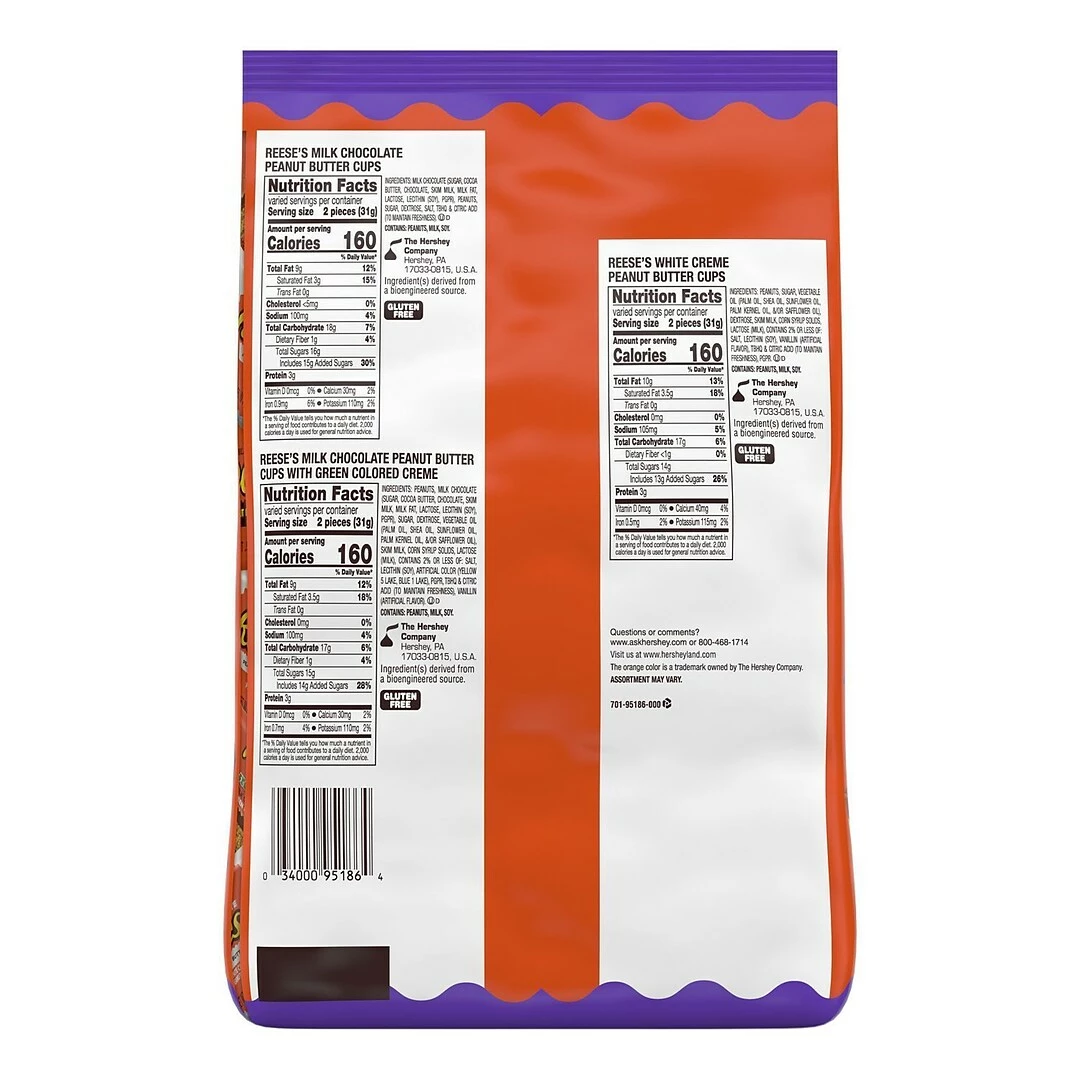 Hershey's REESE'S Halloween Lovers Milk Chocolate And White Creme Assortment Snack Size Candy, 41.25 Oz, Bulk Variety Bag (HEC95186) - Image 2