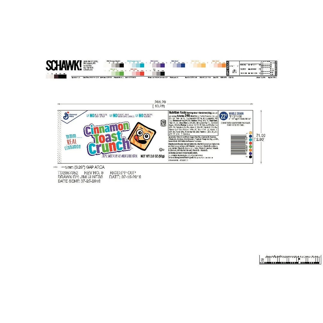 General Mills Cinnamon Toast Crunch Cereal & Breakfast Foods, Cinnamon Sugar, 2 Oz., 6/Box (13897) - Image 2