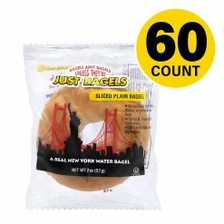 Just Bagel's Individually Wrapped Mini Bagels, Plain, 2oz., 60 Count (903-00248)