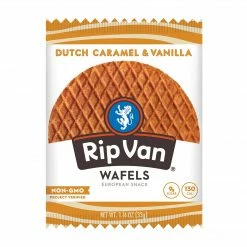 Rip Van Wafels® Non-GMO European Snack, Dutch Caramel And Vanilla, 12/Pack (RVW00334)