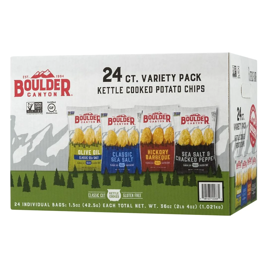 Boulder Canyon Chips, Variety, 1.5 Oz., 24/Carton (PBR12283)