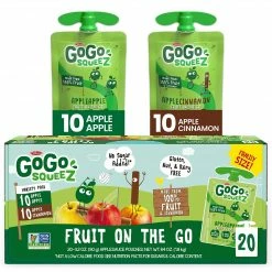 GoGo SqueeZ Variety Pack Apple/Cinnamon, 3.2 Oz, 20 Pk (MNA04331)