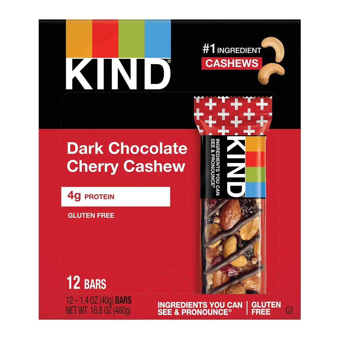 KIND Bar, Dark Chocolate Cherry Cashew, 1.4 Oz., 12/Box (PHW17250)