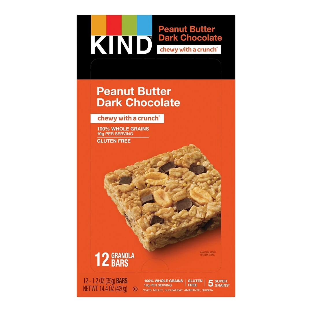KIND Bar, Healthy Grains, Dark Chocolate Peanut Butter, 1.2 Oz., 12/Box (PHW18083)