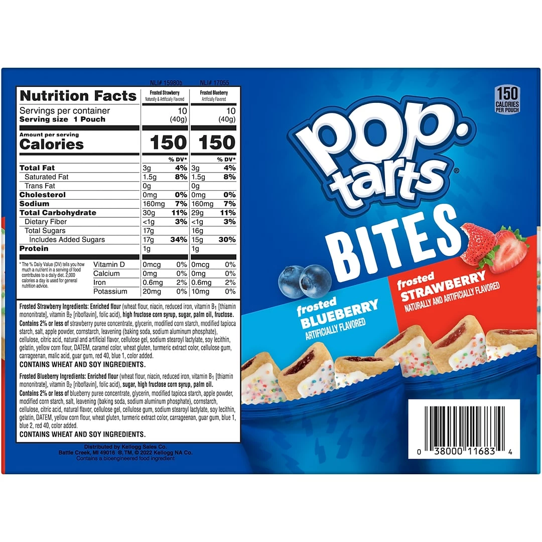 Kellogg's Pop-Tarts Bites, Frosted Blueberry/Strawberry, 3.5 Oz., 20/Carton (KEE11683) - Image 3