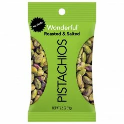 Wonderful® Pistachios Dry Roasted & Salted Wonderful Pistachios 2.5 Ounce Bags, No Shell, Box Of 8 (PAR070146A25M)