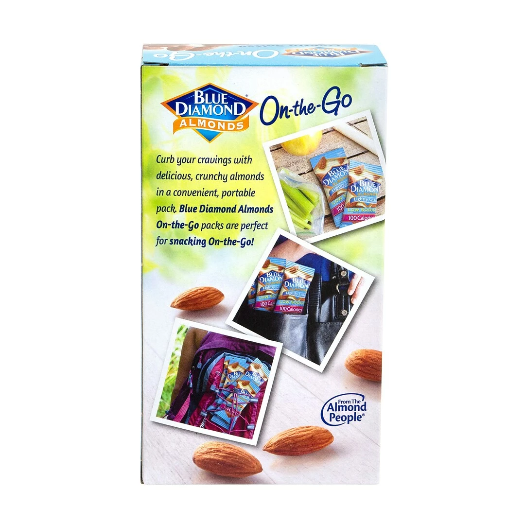 Blue Diamond Lightly Salted Low Sodium Almonds On-The-Go Pouches, 0.63 Oz, 42/Pack (220-00795) - Image 5