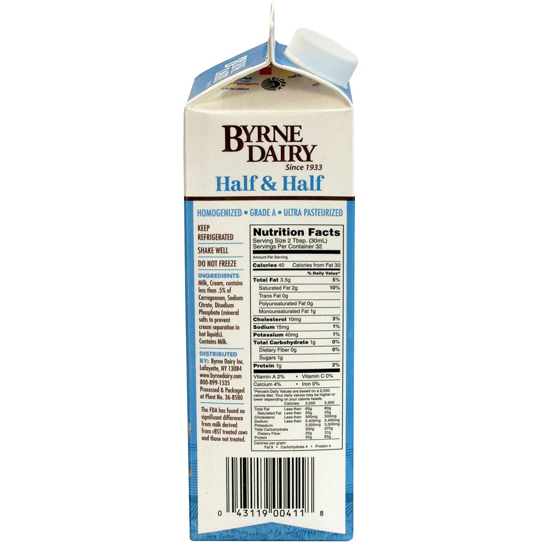 Byrne Half & Half Original Dairy Free Liquid Creamer (902-00071) - Image 4